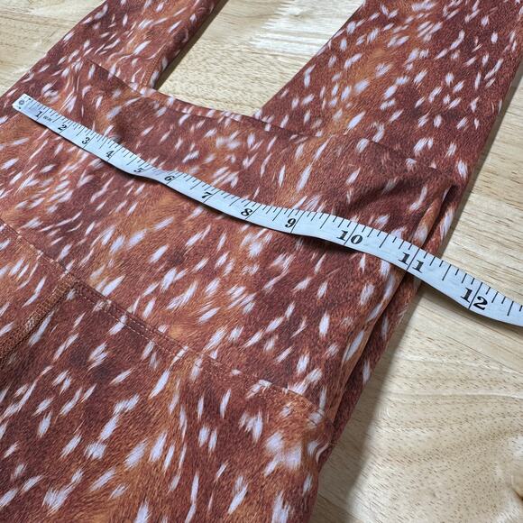 Beach Riot NWT Piper Leggings Reindeer Print Size Small Double Layered High Rise - Picture 9 of 11